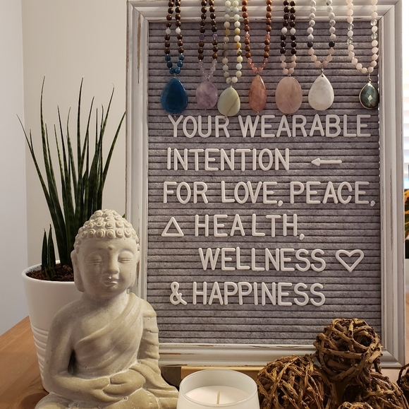 Yogicharms Jewelry - Handmade Sandalwood & Gem 108 Bead Mala Necklaces